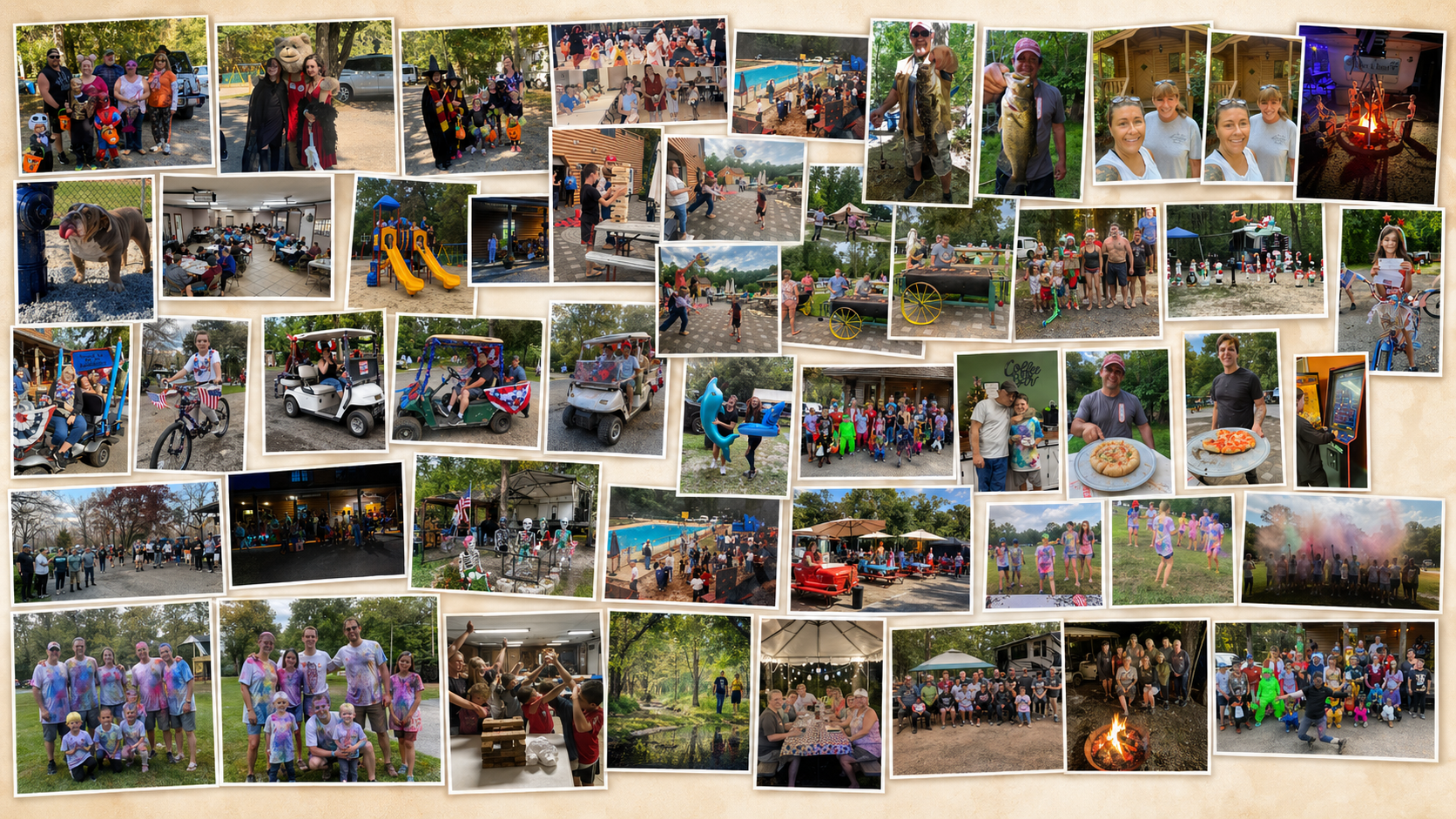 Butterfly Camping Resort activities collage